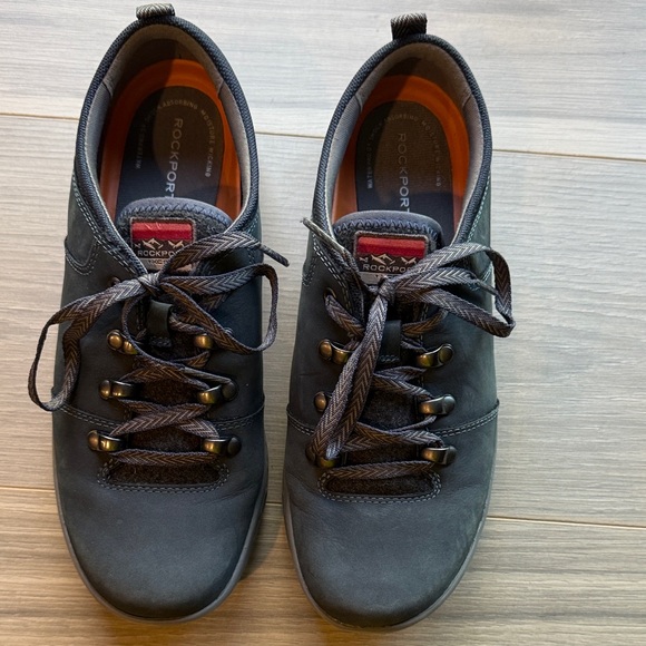 Rockport Women's Slate Gray Leather Sneakers Size 7.5 - Picture 1 of 8